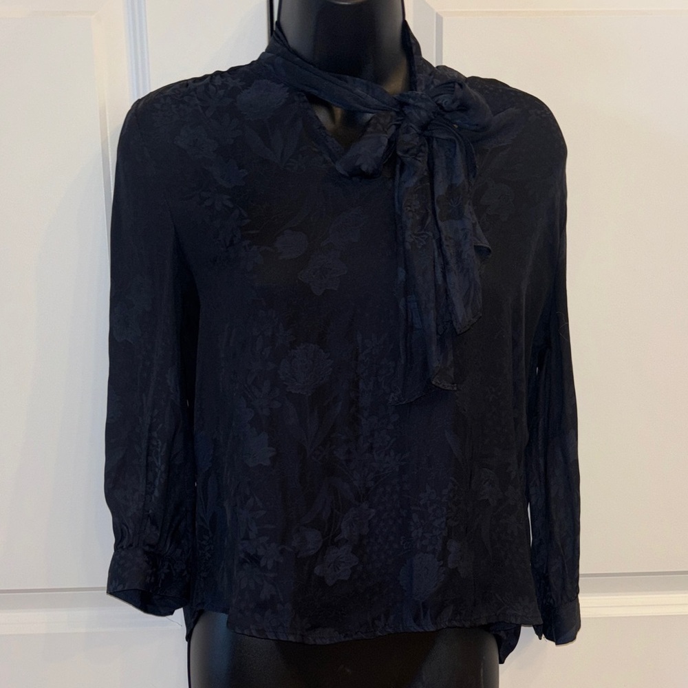 Banana Republic Navy Floral Blouse